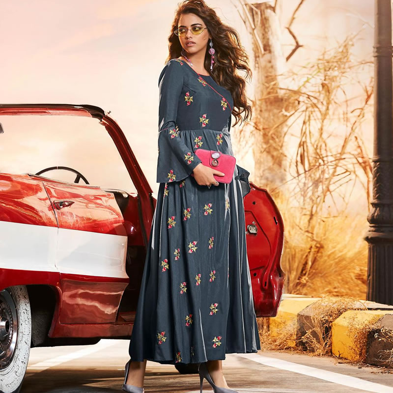 Pink Bandhani Printed Bell Sleeve Short Dress  Anasua