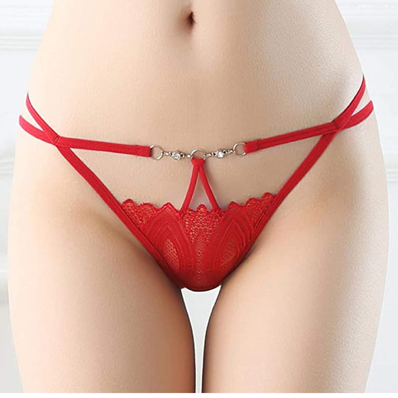 Designer Spaghetti Hollow Lace String Panty, Lingerie, Panties Free  Delivery India.