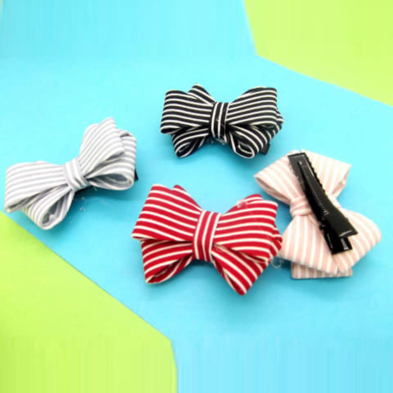 Striped Bow Design Hair Clip 5 Pcs, Jewellery, Hair Bands & Clips Free  Delivery India.