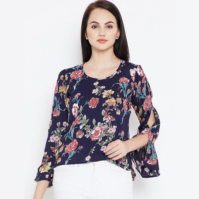 Littledesire Floral Printed Rayon Women Top, Western Wear, Tops Free ...