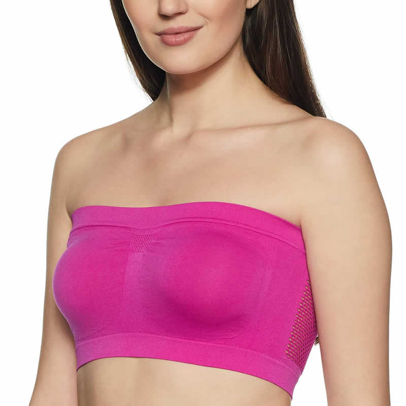 Pink Bra Seamless Tube Bra Comfortable and Stretchable New Style Strapless  Brassiere for Sports and Daily Use Non Padded Strapless Bras for Girls  Suitable for All Cups Non Wired Brazzer Hidden Nylon