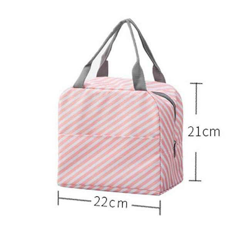 Stripe Print Insulated Oxford Portable Lunch Thermal Bags, Bags ...