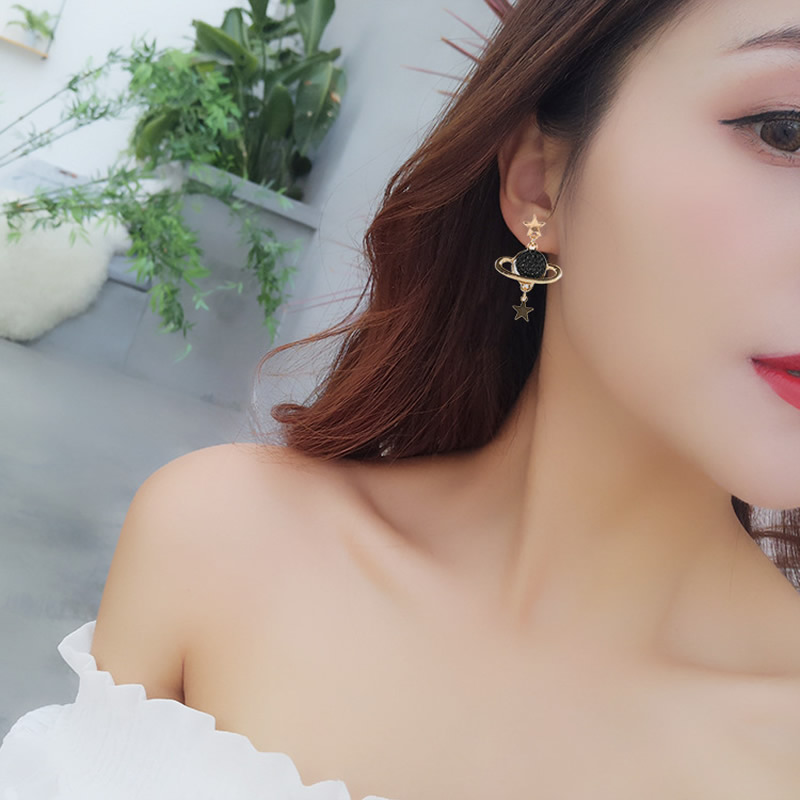 Pink Flower Asymmetrical Dangle Earrings  Korean Dainty Jewelry  Soul  Charms