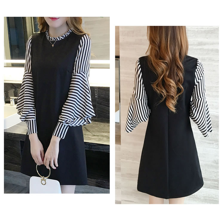 Fashion Streaks Spliced Thin Sleeve Dress, Western Wear, Dresses Free ...