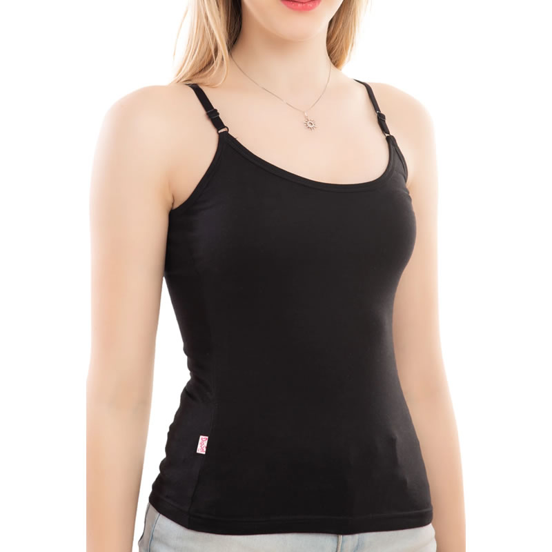 CharmLeaks Womens Cotton Camisole Shelf Bra Cami Tank Top Strechy Undershirts 2 Pack 