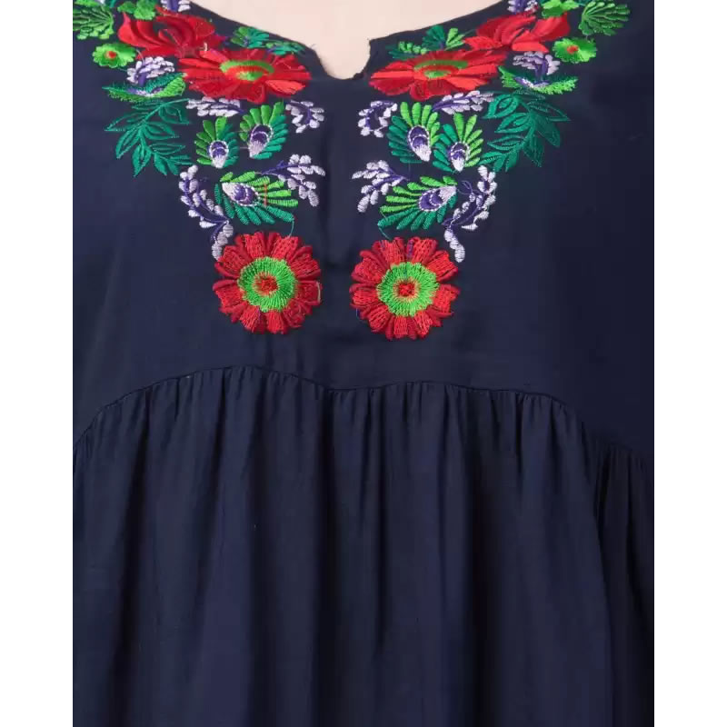 Littledesire Embroidered Work Flared Top , Western Wear, Tops Free ...