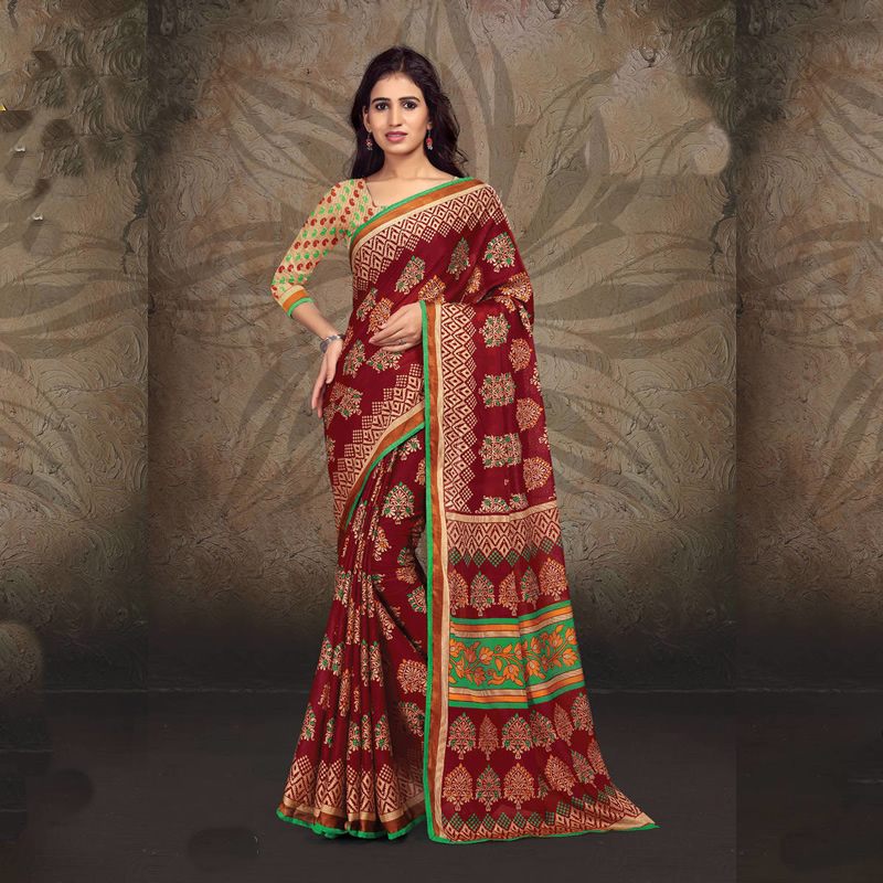 Littledesire Printed Dyna Silk Saree, Ethnic Wear, Sarees Free Delivery ...