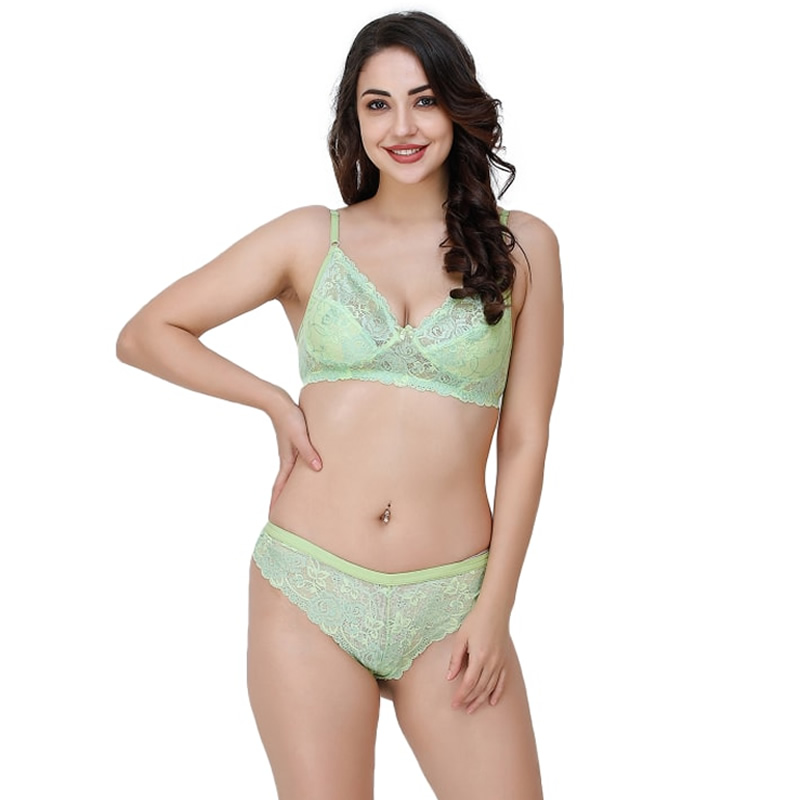 Lace Floral Bridal and Honeymoon Bra and Panty Set , Lingerie, Bra and  Panty Sets Free Delivery India.