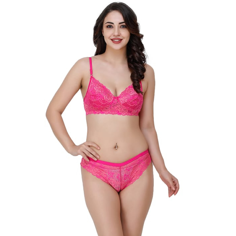 Lace Floral Bridal and Honeymoon Bra and Panty Set , Lingerie, Bra and  Panty Sets Free Delivery India.