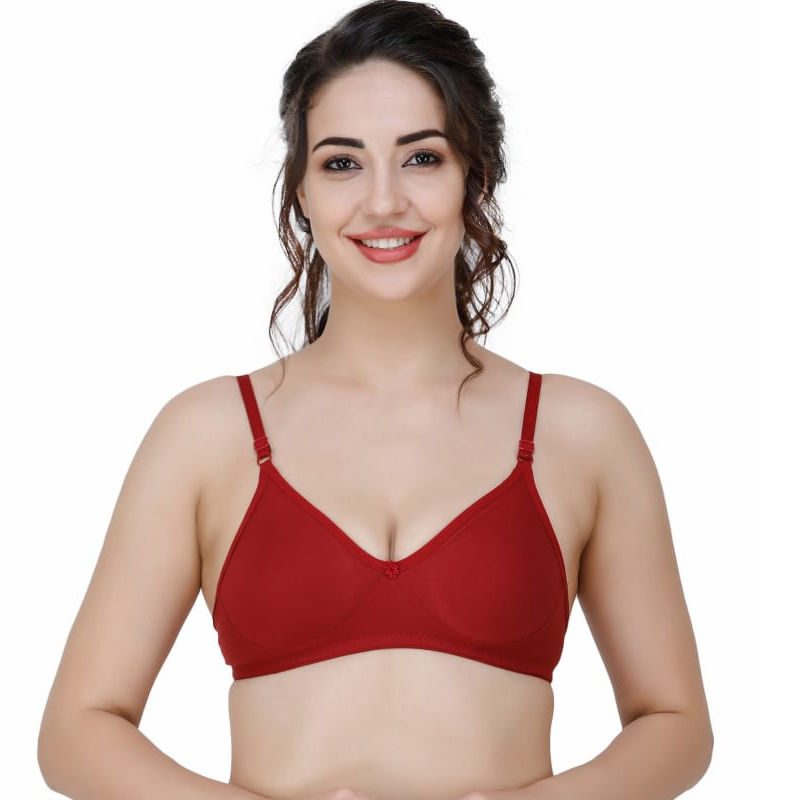 Hosiery Solid Plain Non Padded Seamless Moulded Bra Pack of 3, Lingerie, Bra  Free Delivery India.