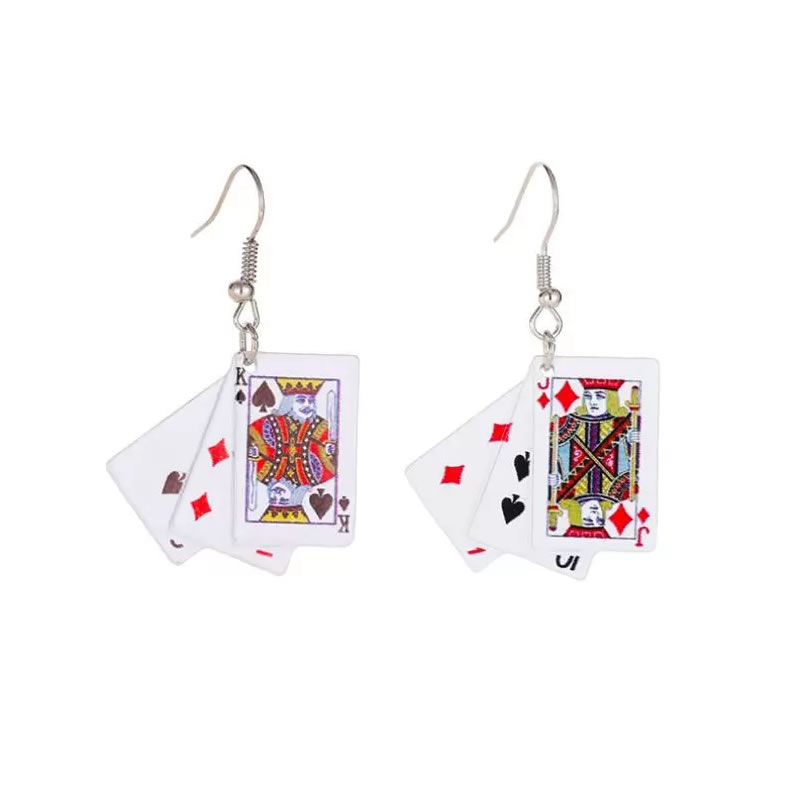 Creative Poker Charm Alloy Playing Cards Drop Earrings Jewellery Earrings Drops Free Delivery India #13 Creative Poker Charm Alloy Playing Cards Drop Earrings Jewellery Earrings Drops Free Delivery India