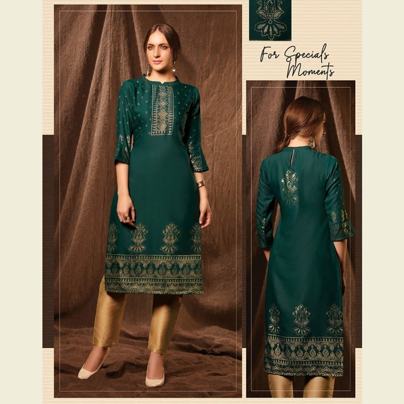 Littledesire Foil Print Kurta With Pant, Ethnic Wear, Trendy Kurtis ...