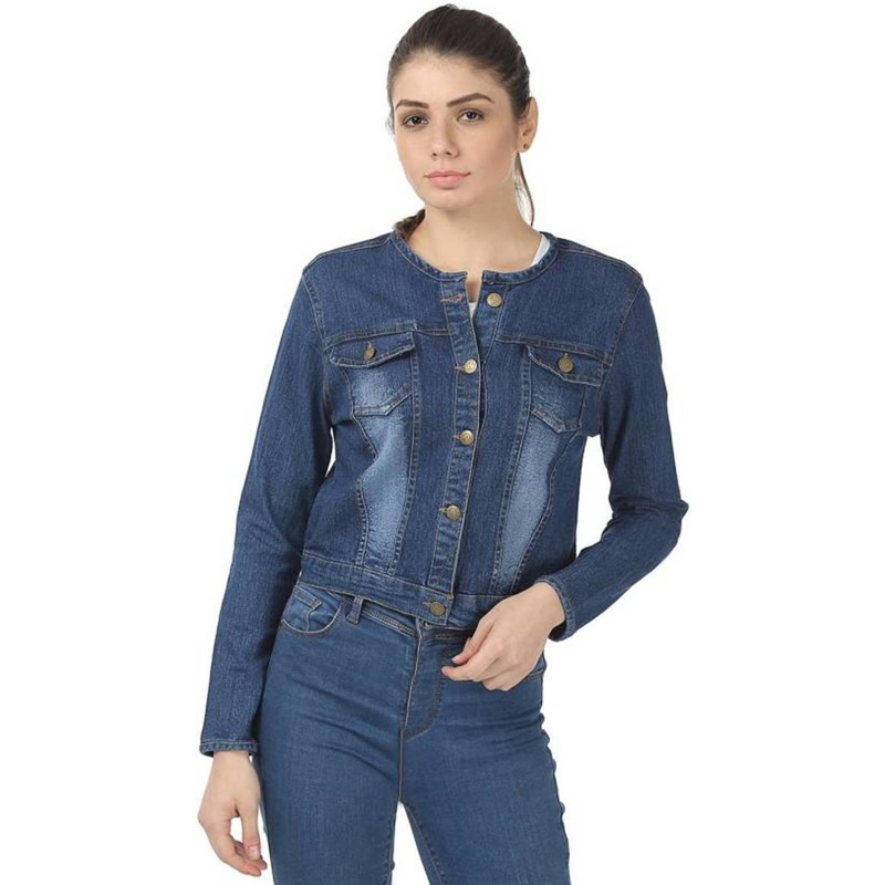 Littledesire Blue Washed Denim Women Jacket, Western Wear, Jackets ...