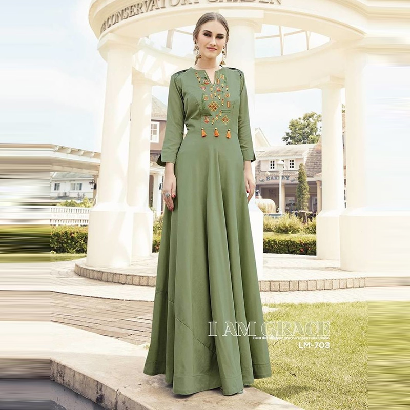 Littledesire Latest Stylish Embroidered Work Gown, Ethnic Wear, Party ...
