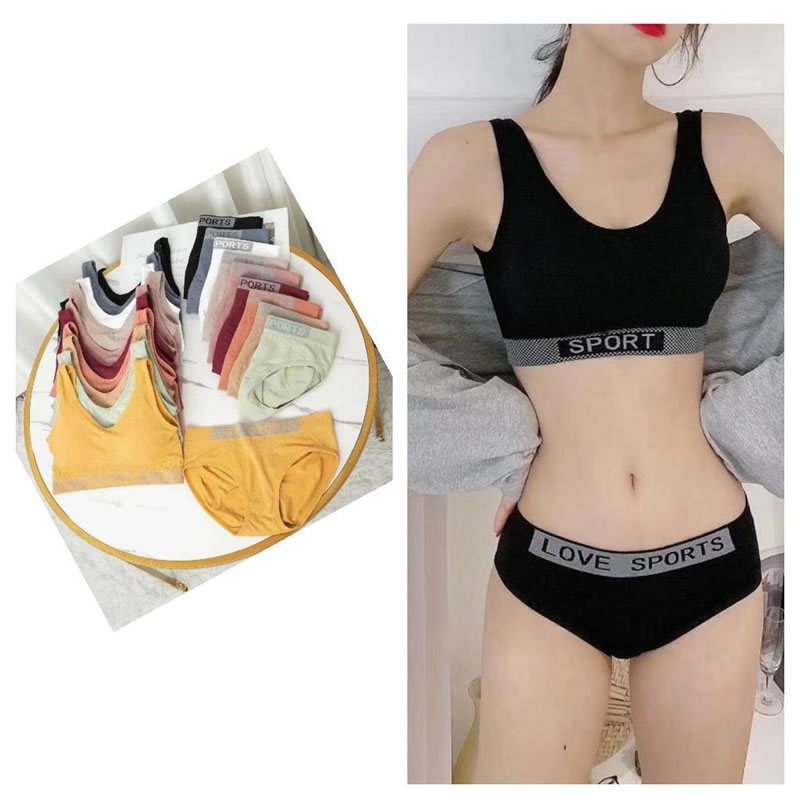 Sport Love Sports Bra Panty Set With Removable Bra Pads, Lingerie