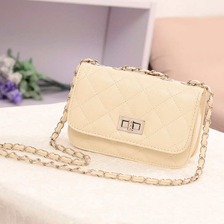 Synthetic Leather Cute Mini Cross Body Chain Shoulder Bag, Bags ...