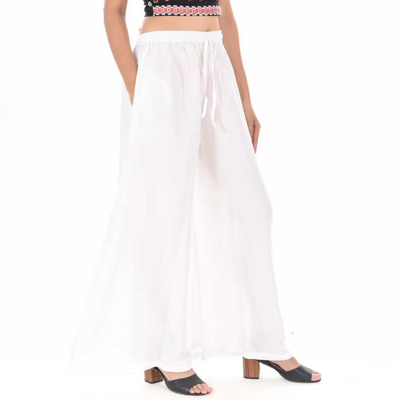 Littledesire White Straight Palazzo With Side Pocket, Ethnic Wear ...