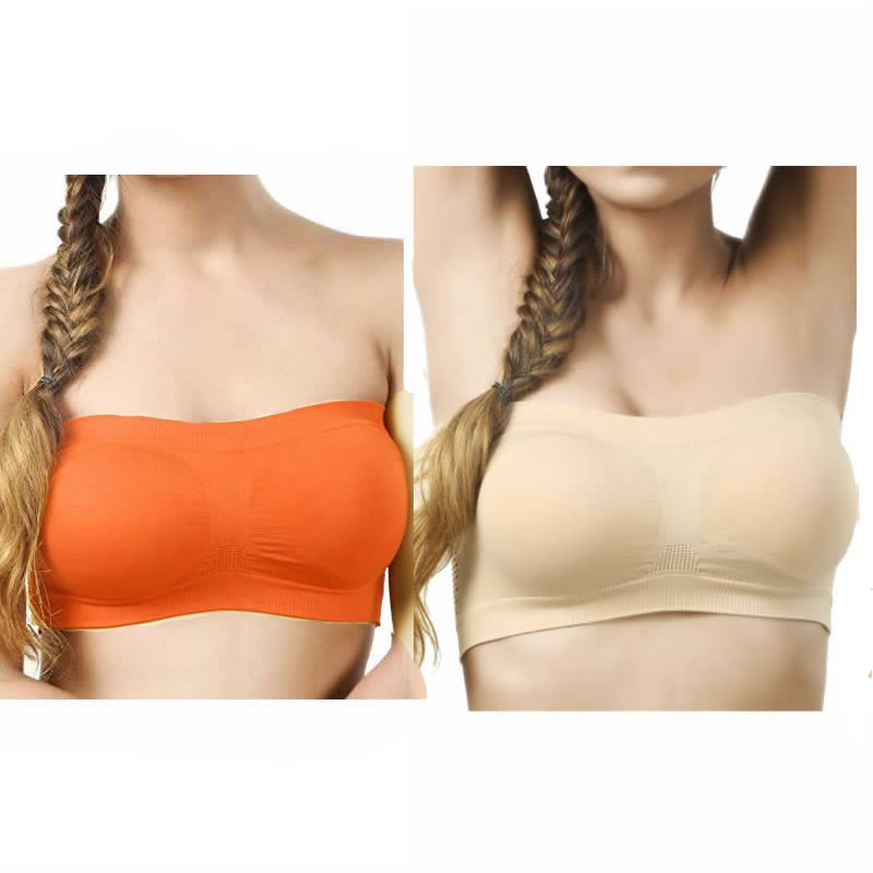 Non-Wired Seamless Non Padded Strapless Tube Top Bra Pack of 2, Lingerie, Bra  Free Delivery India.
