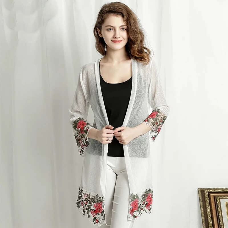 Floral Embroidered Long Sleeve Shrug , Western Wear, Jackets & Shrugs ...