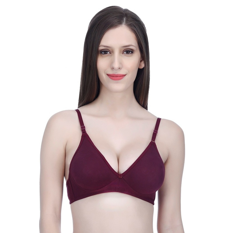 Deep V Neck Plain Hosiery Bra Pack of 3, Lingerie, Bra Free Delivery India.