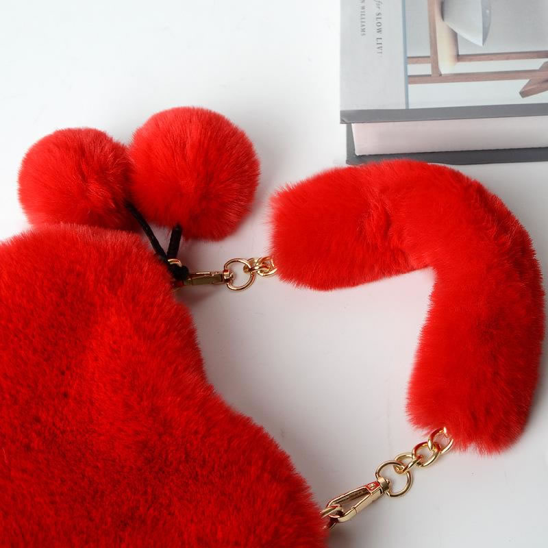 Sanjis Enterprise Khaki Sling Bag Fashion Shoulder Bag Faux Fur Purse Heart  Shaped Purse Clutch Handbag Women multicolor - Price in India | Flipkart.com