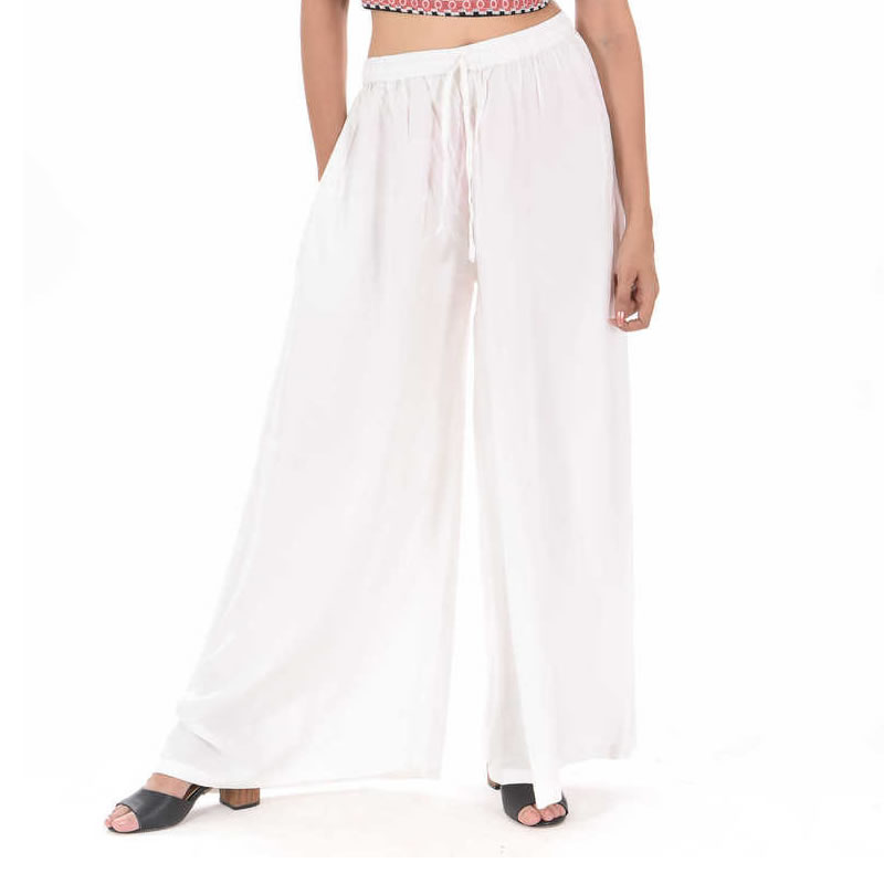 Littledesire White Straight Palazzo With Side Pocket, Ethnic Wear ...