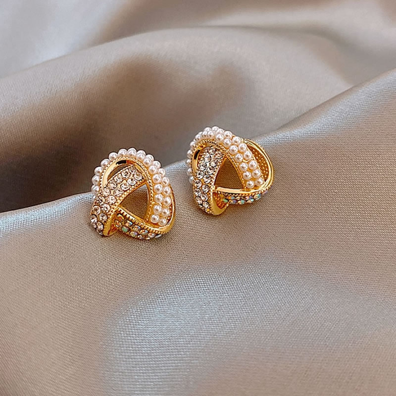 Cross Design Pearl Zinc Alloy Stud Earrings , Jewellery, Earrings ...