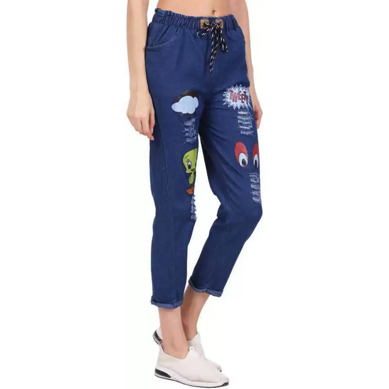 Women Blue Denim Joggers with Insert Pockets