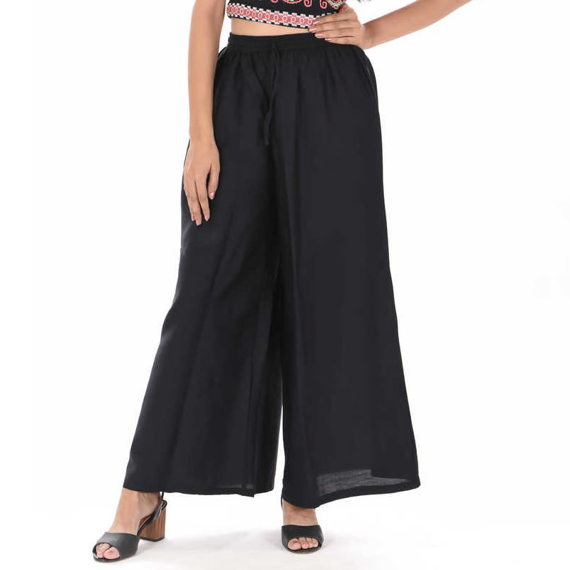 Littledesire Black Straight Palazzo With Side Pocket, Ethnic Wear ...