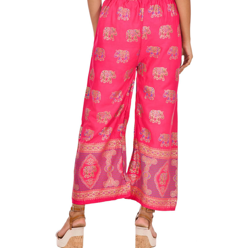 Littledesire Gold Printed Straight Palazzo - Pink, Ethnic Wear, Palazzo ...