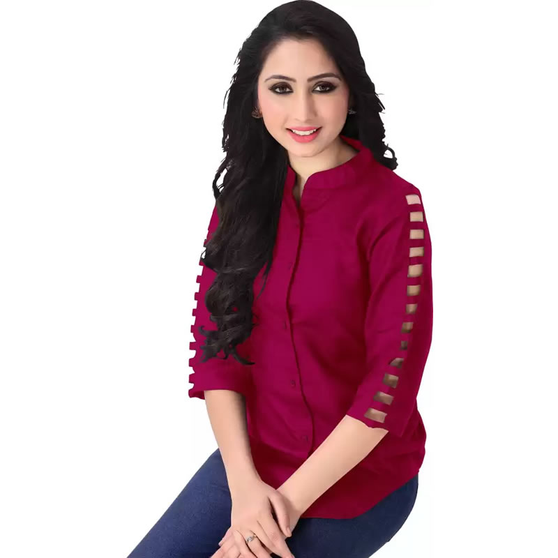 Rayon Plain Women Casual Top, Western Wear, Tops Free Delivery India.