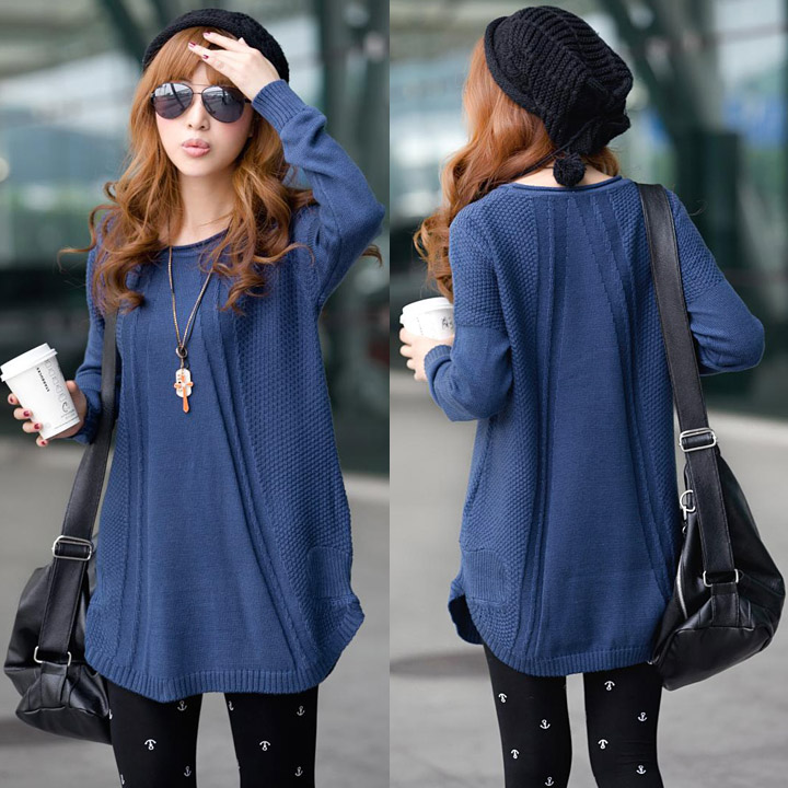 Ladies Loose Long Sleeve Knit Pullover Western Wear Sweaters Cardigans Free Delivery India
