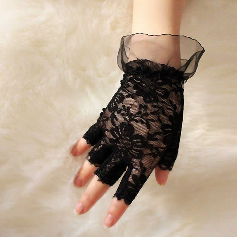 Girls Floral Lace Dancing Gloves, Western Wear, Socks & Gloves Free ...