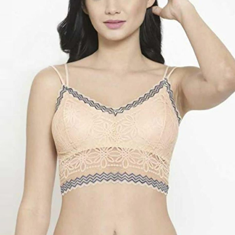 Latest Design Embroidered Floral Lace Padded Crop Bralette Top, Lingerie,  Sports Bra Free Delivery India.