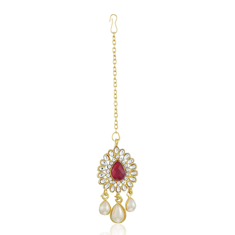 Fancy Gold Plated Austrian Diamond Pearl Necklace Set , Jewellery ...