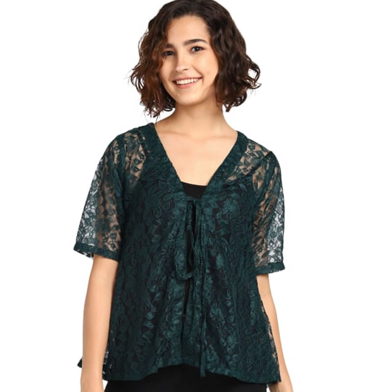 Black half deals sleeve shrug