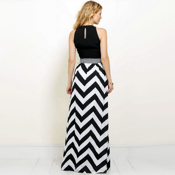 Trendy Black Patchwork Floor-Length Maxi Dress, Western Wear, Dresses ...