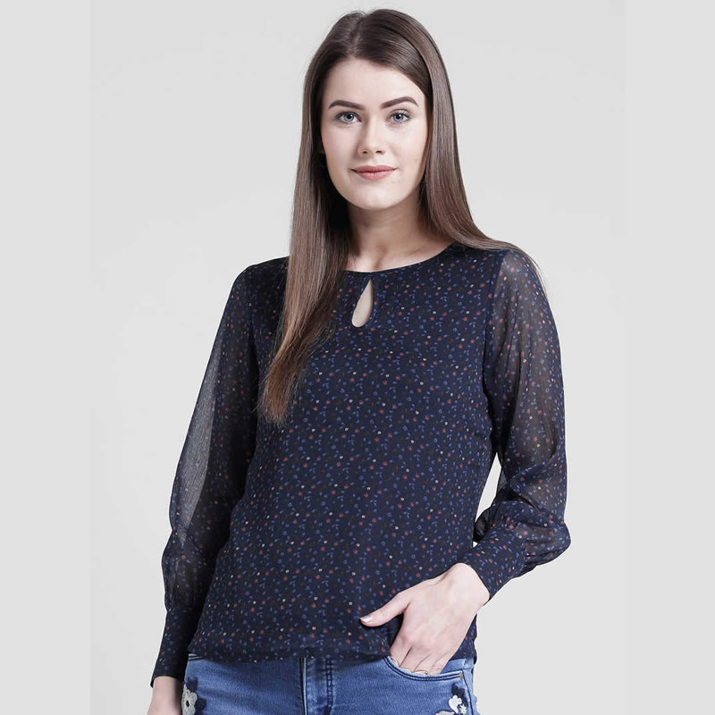 Printed shop chiffon tops