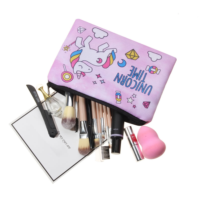 Littledesire Cartoon Unicorn Square Cosmetic Pouch Bag, Bags & Wallets ...