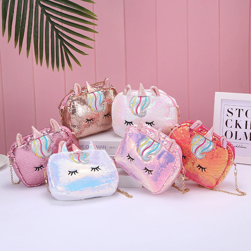 Tahera Unicorn Soft Fur Bag Purse for Kids Girls. Stylish  Sling CrossSide Bag. Shoulder Bag - Shoulder Bag