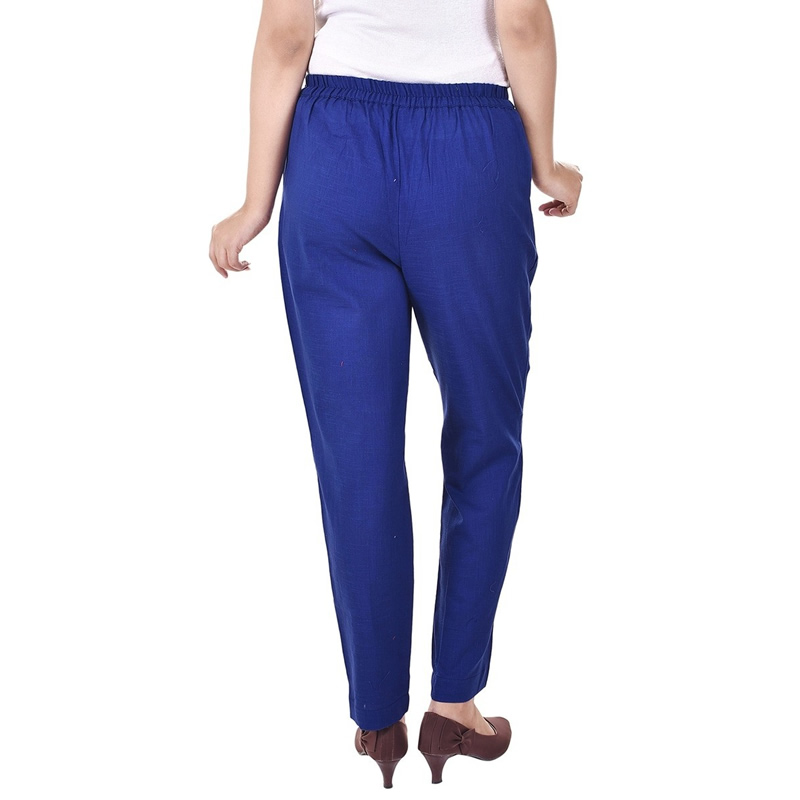 Littledesire Women Cotton Slub Best Stylish Blue Trouser , Ethnic Wear ...