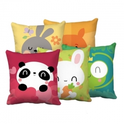 Cute Design Printed Decorative Throw Pillow Covers 16 x 16 inch Pack of 5