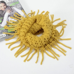 Winter Warm Hollow Tassel Shawl Knit Scarf Ring