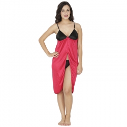 Littledesire Black and Red Satin Sleepwear