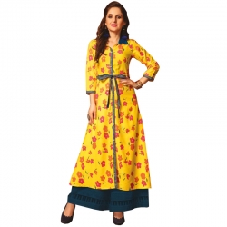 Littledesire New Stylish Flower Printed Long Kurta