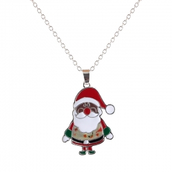 Christmas Tree Santa Claus Snowman Pendant Necklace 