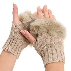 Winter Gloves Faux Rabbit Fur