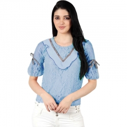 Littledesire Beautiful Neck Lace and Ribbon Fashion Top