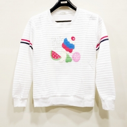 Boat-Neck Long Sleeve Heart Print Soft Winter Top