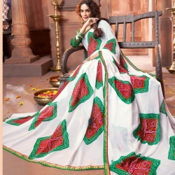 Bandhani Printed Georgette Saree With Blouse